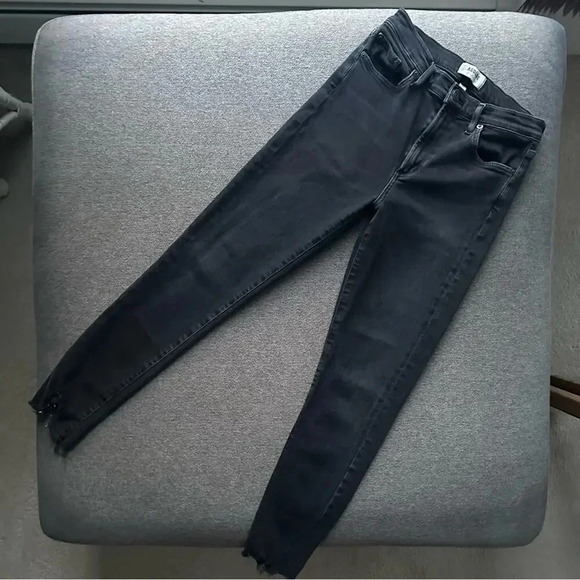 AGOLDE Toni Mid Rise Straight Leg Black Skinny Jeans Size 26 - Picture 5 of 8